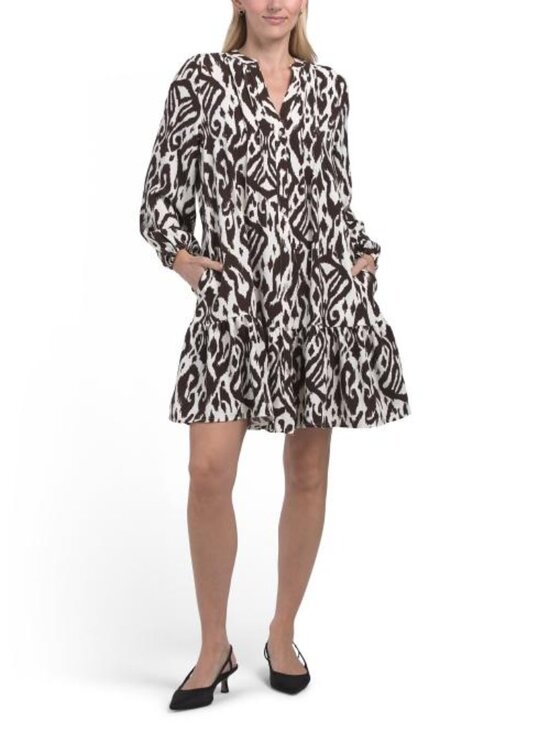RUBY & REMI Dresses & Skirts - RUBY & REMI Bubble Sleeve Pleated Front Mini Dress
